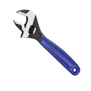 Heavy-Duty Adjustable Wrench with Anti-Slip Blue Handle